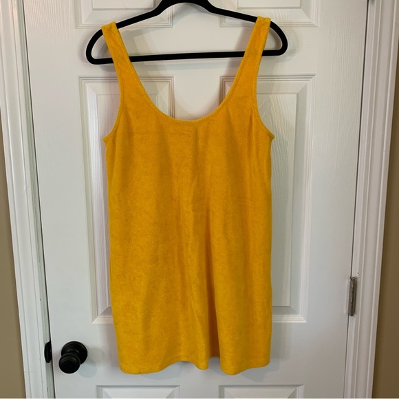 Zara Terrycloth Yellow Tank Dress, size L - Picture 6 of 6